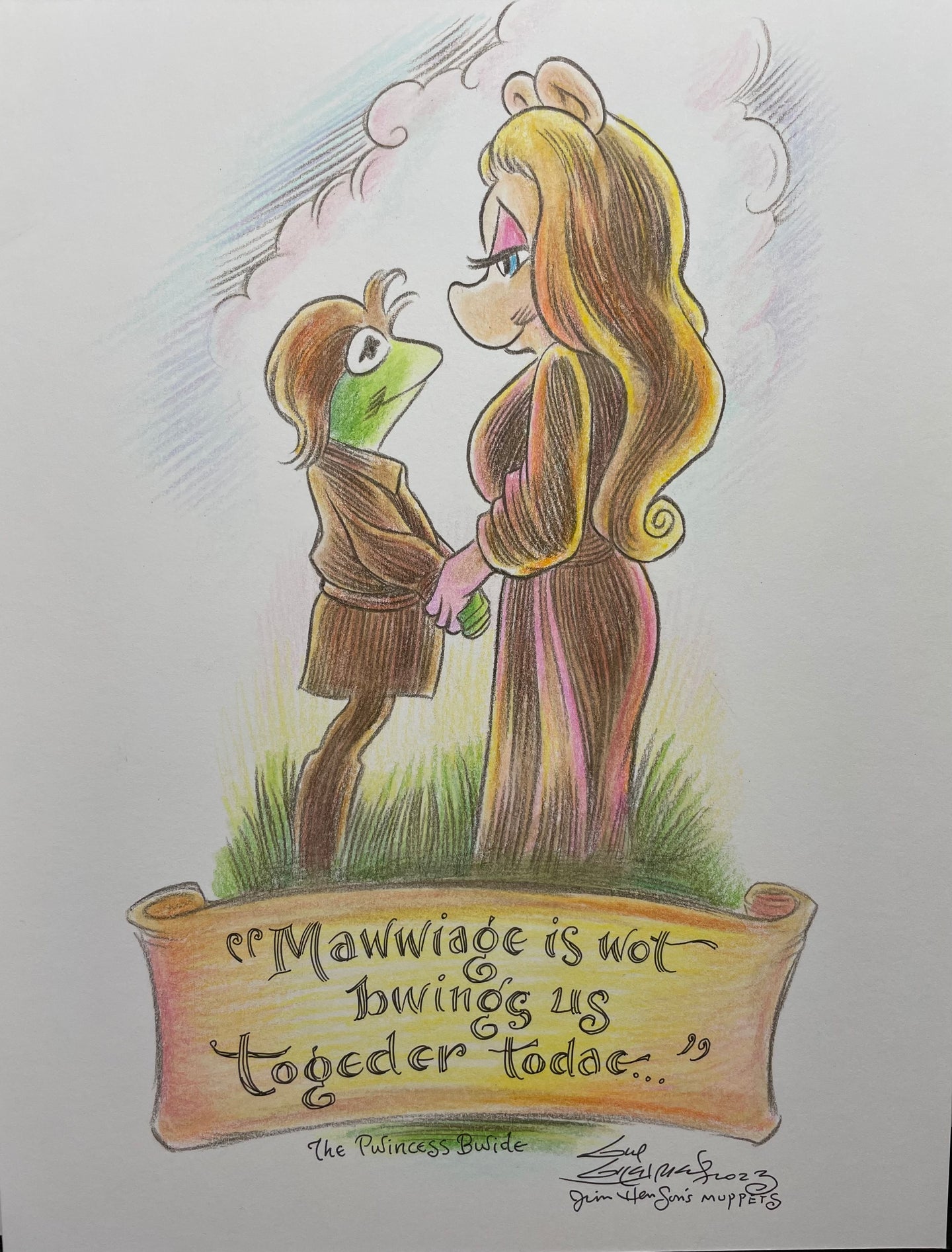 Princess Bride (Mawwiage) #1 Original Art 8.5x11 Sketch - Created by Guy Gilchrist