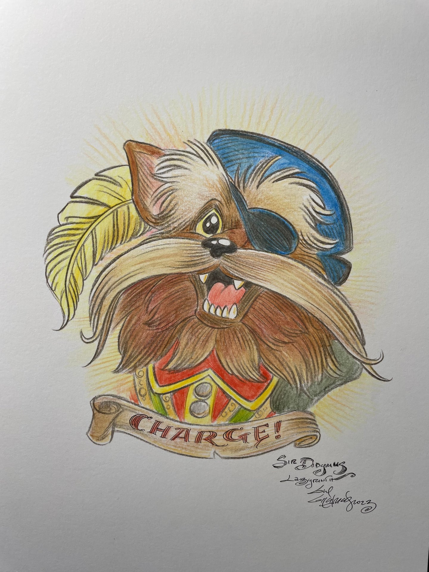 Sir Didymus “Charge!” Original Art 8.5x11 Sketch - Created by Guy Gilchrist