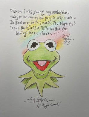 “When I was young” Kermit Original Art 8.5x11 Sketch - Created by Guy Gilchrist