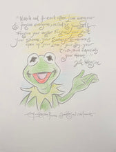 Load image into Gallery viewer, Kermit "Watch Out For Each Other" 2 on Parchment - Guy Gilchrist Original Artwork