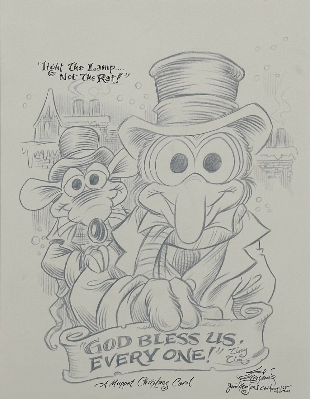 “Gonzo and Rizzo Christmas Carol” Original Art Sketch