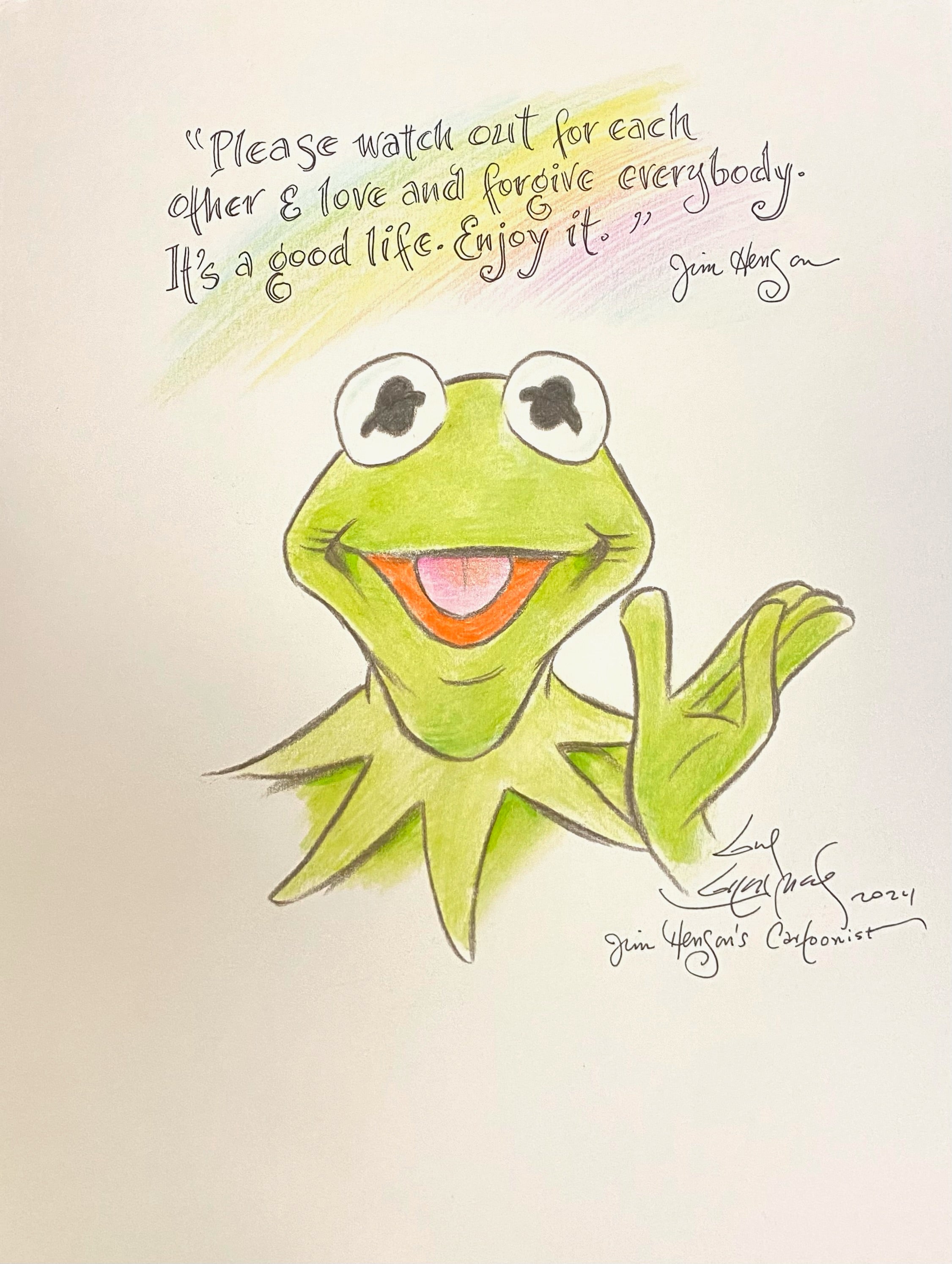 Kermit, It's a Good Life Original Art 8.5x11 Sketch Kermit, It's a Good Life Original Art 8.5x11 Sketch
