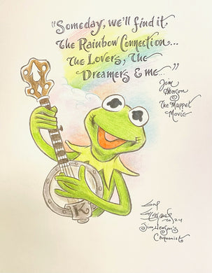 Kermit the Frog, Rainbow Connection Original Art 8.5x11 Sketch  - Created by Guy Gilchrist