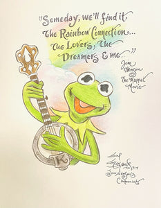 Kermit the Frog, Rainbow Connection Original Art 8.5x11 Sketch  - Created by Guy Gilchrist