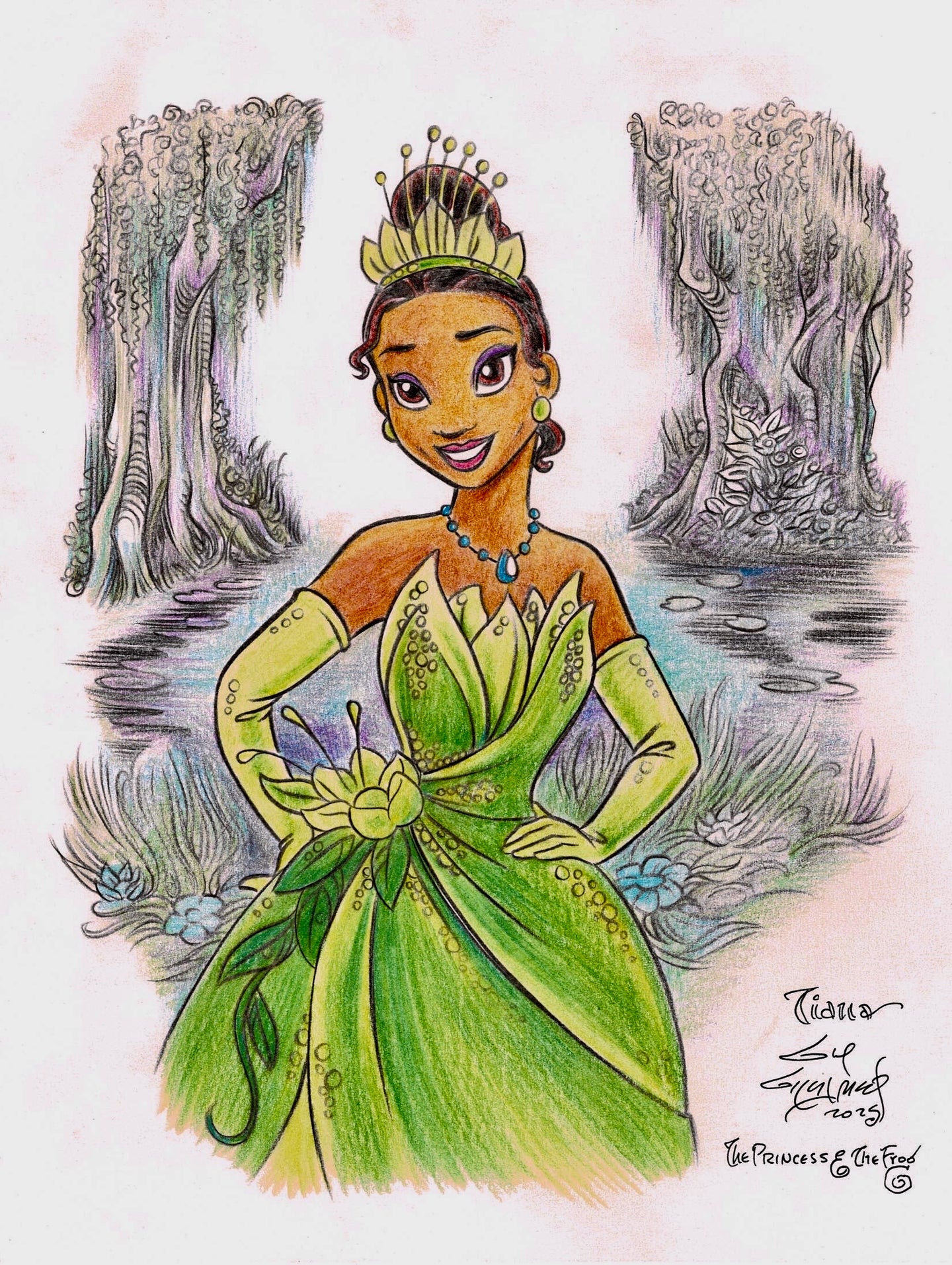 “Tiana” Original Art Sketch by Guy Gilchrist