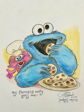 “Cookie Monster Therapy” Original Art Sketch