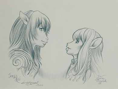 “Jen and Kira” Original Art Sketch by Guy Gilchrist