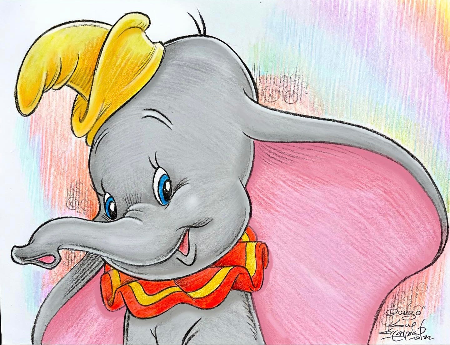 Dumbo the Flying Elephant 8.5x11 Art Print - Created by Guy Gilchrist