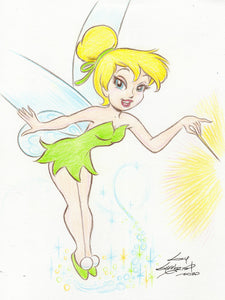 Tinker Bell original 1/1 8.5 x 11 Sketch - Created by Guy Gilchrist