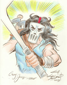 Casey Jones original 1/1 8.5 x 11 Sketch - Created by Guy Gilchrist