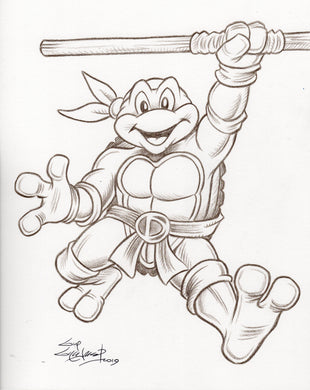 Donatello original 1/1 8.5 x 11 Sketch  - Created by Guy Gilchrist