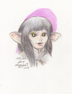 Rian from Jim Henson's "Dark Crystal" original 1/1 8.5 x 11 Sketch - Created by Guy Gilchrist