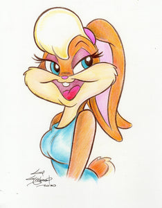 Lola Bunny original 1/1 8.5 x 11 Sketch - Created by Guy Gilchrist