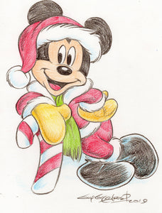 Mickey Mouse original 1/1 8.5 x 11 Sketch- Created by Guy Gilchrist