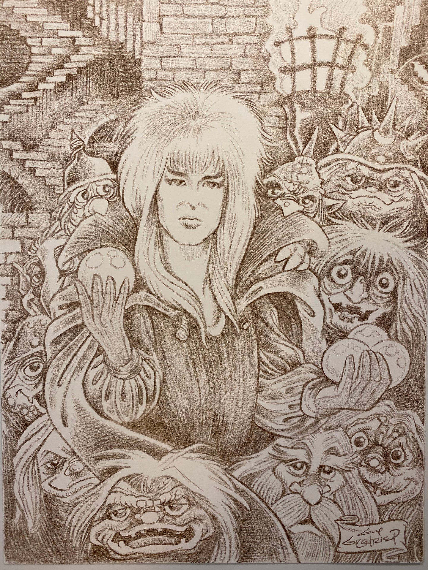 Jareth the Goblin King (Brown-Tones) 11x14 Art Print - Created by Guy Gilchrist