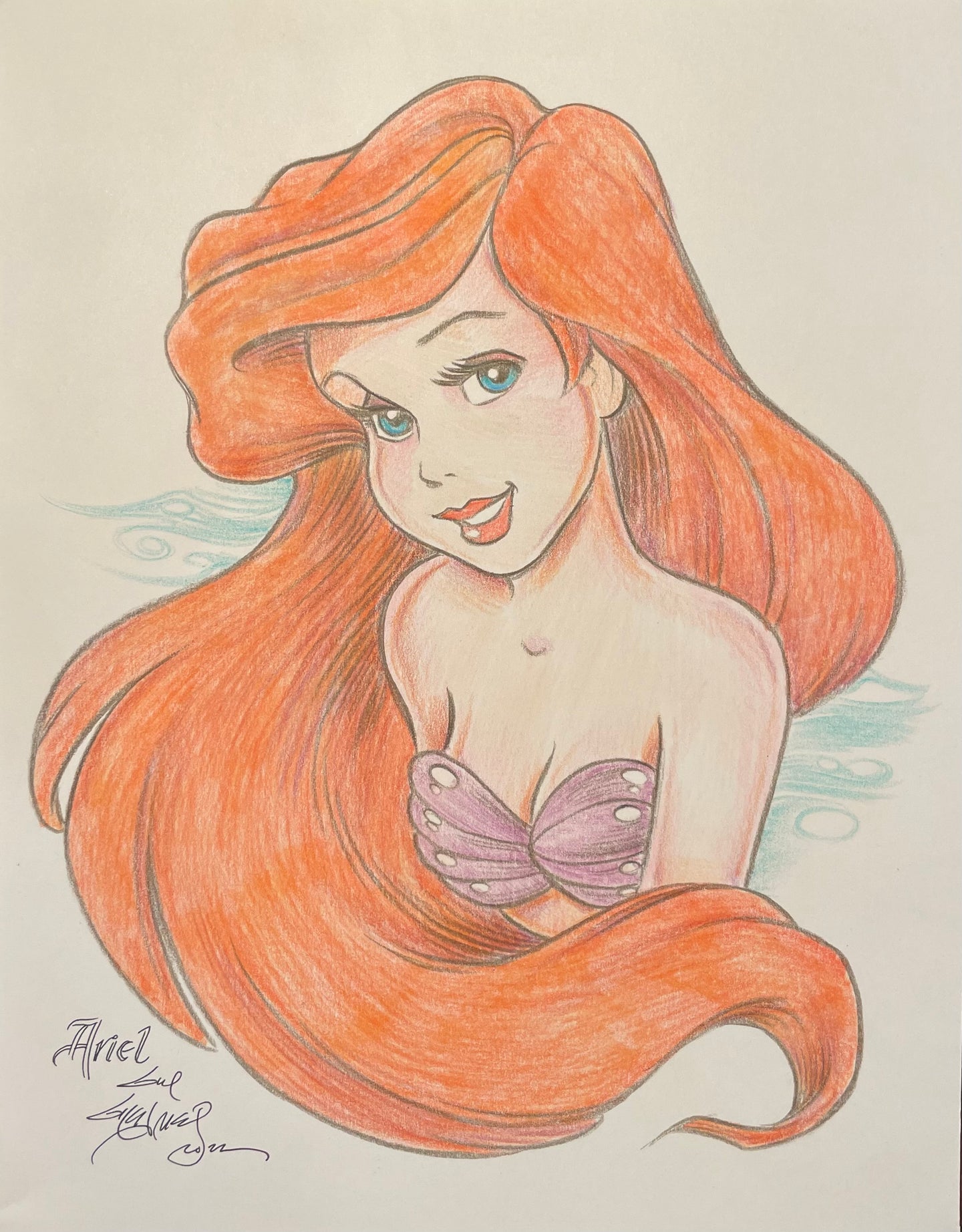 Ariel the Little Mermaid 11x14 Art Print - Created by Guy Gilchrist