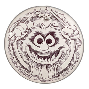 Muppets Animal 16" Drumhead #7 - Sketched & Signed by Guy Gilchrist - Includes JSA COA