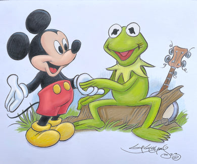Kermit & Mickey 11x17 Art Print - Created by Guy Gilchrist