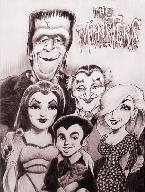 The Munsters 8.5x11 Art Print - Created by Guy Gilchrist