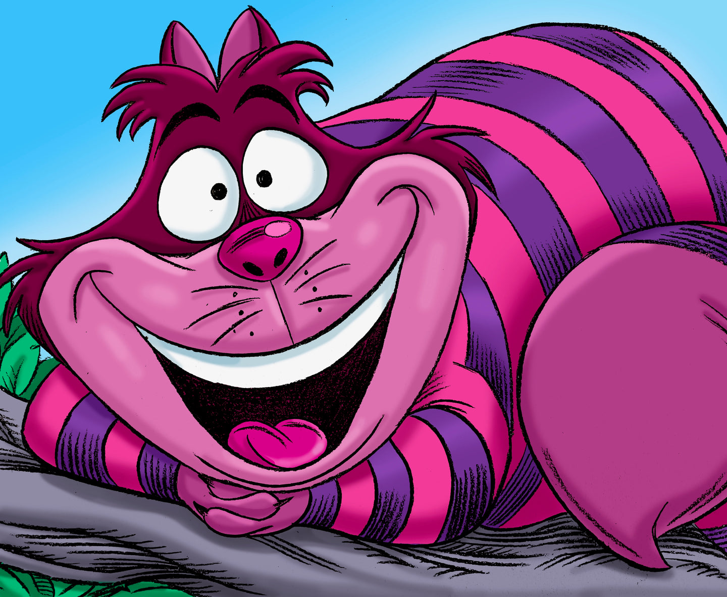 Alice in Wonderland Cheshire Cat Art Print - Created by Guy Gilchrist