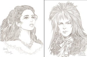 Labyrinth Jareth & Sarah (Set of 2) Original Art 8.5x11 Sketches - Created by Guy Gilchrist