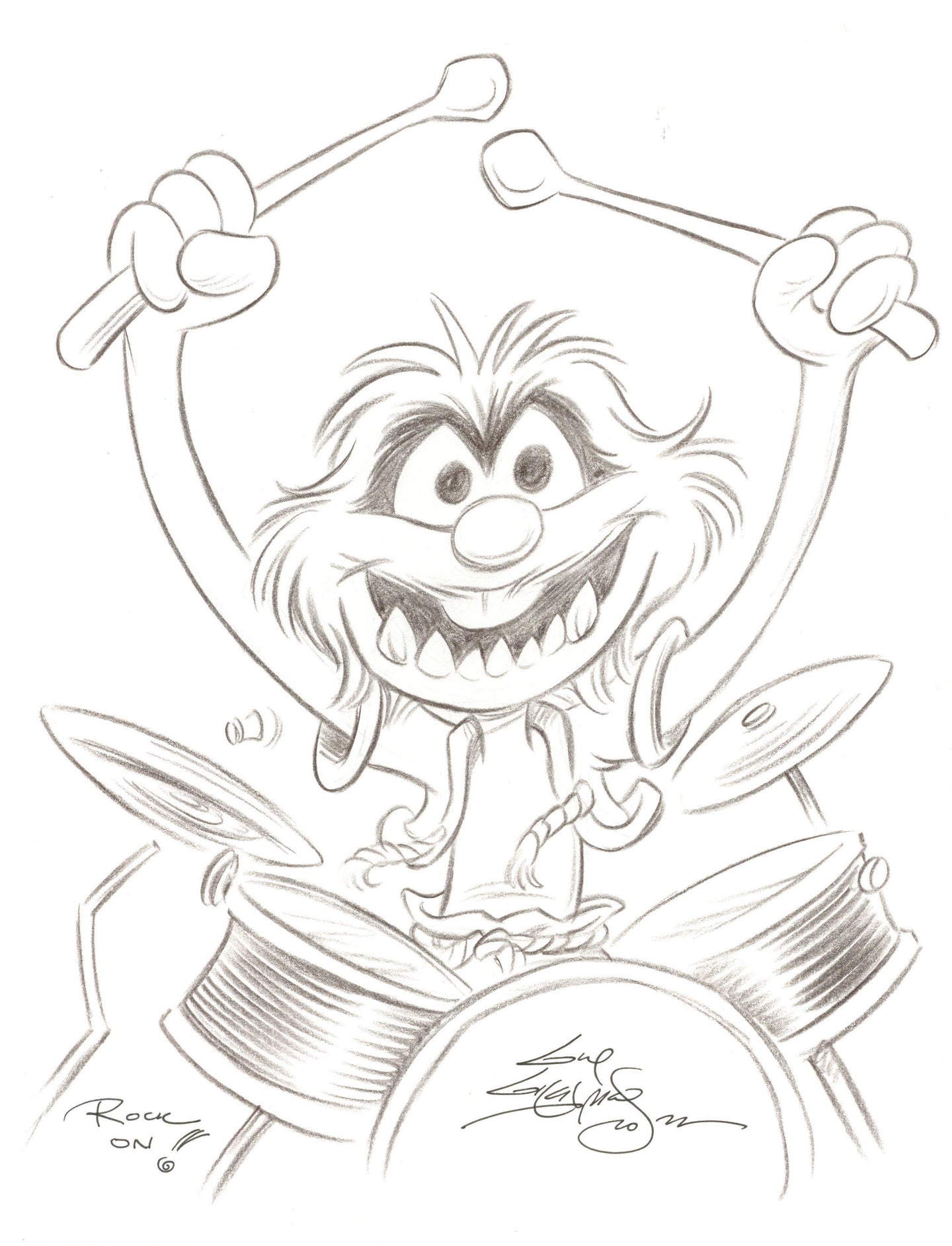 Muppets Animal Original Art 8.5x11 Sketch  - Created by Guy Gilchrist