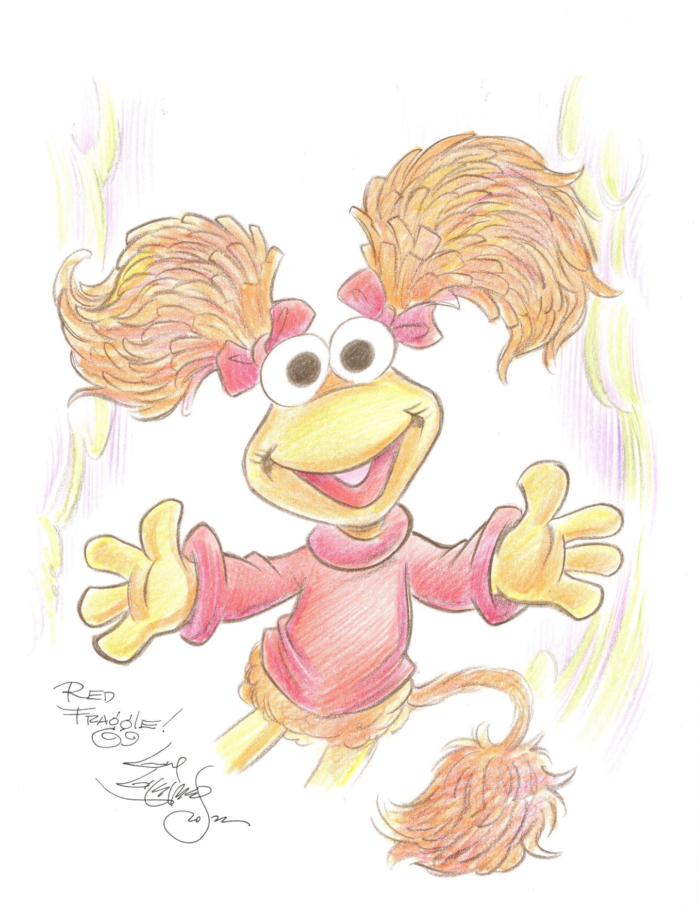 Fraggle Rock Red Original Art 8.5x11 Sketch  - Created by Guy Gilchrist