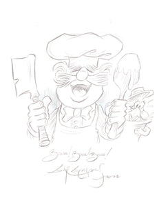 Muppets Chef Original Art 8.5x11 Sketch  - Created by Guy Gilchrist