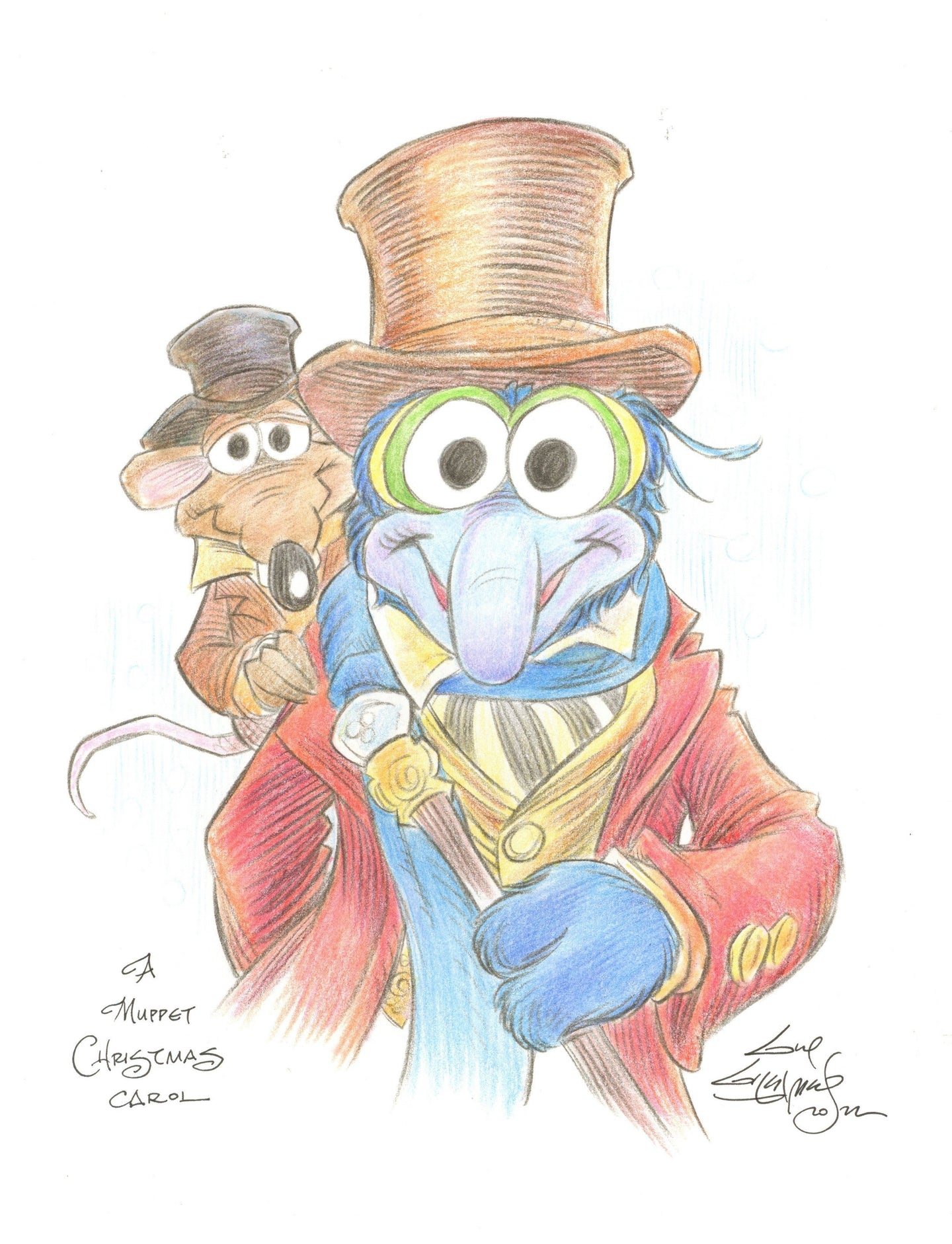 Muppets Christmas Carol Gonzo Original Art 8.5x11 Sketch  - Created by Guy Gilchrist