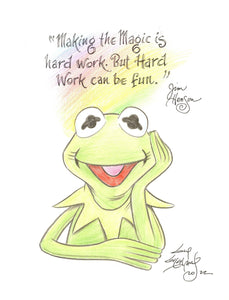 Muppets Kermit the Frog Original Art 8.5x11 Sketch - Created by Guy Gilchrist