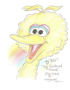 Sesame Street Big Bird #2 Original Art 8.5x11 Sketch - Created by Guy Gilchrist