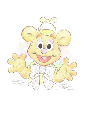 Baby Fozzie the Bear Original Art 8.5x11 Sketch - Created by Guy Gilchrist