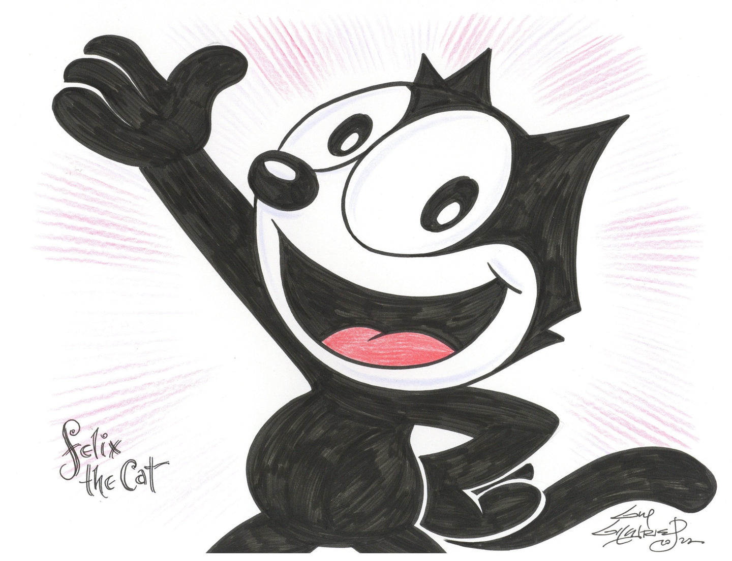 Felix the Cat Original Art 8.5x11 Sketch - Created by Guy Gilchrist