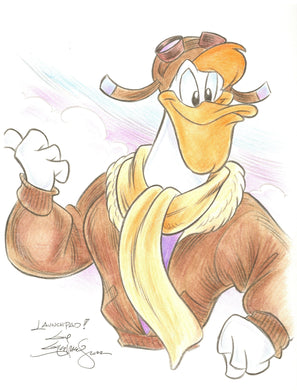 Launchpad McQuack Original Art 8.5x11 Sketch - Created by Guy Gilchrist
