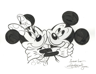 Mickey & Minnie Original Art 8.5x11 Sketch - Created by Guy Gilchrist