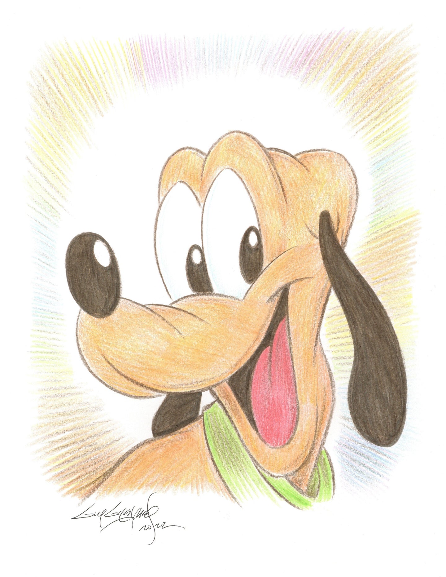 Disney's Pluto Original Art 8.5x11 Sketch - Created by Guy Gilchrist