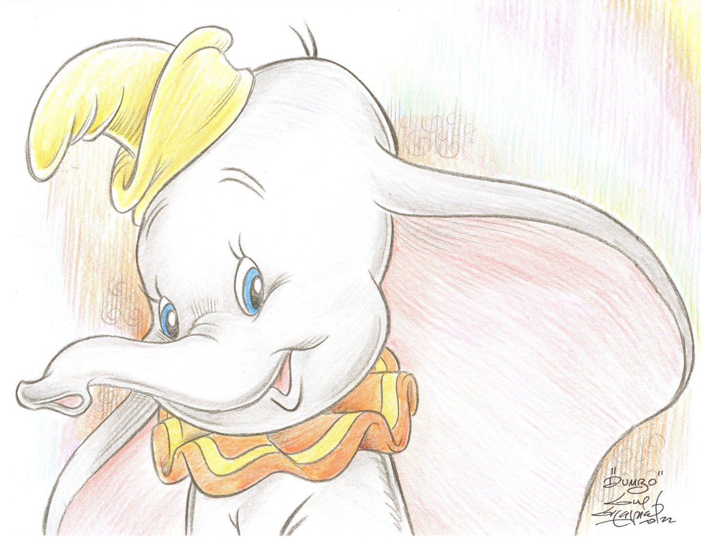 Disney's Dumbo Original Art 8.5x11 Sketch - Created by Guy Gilchrist