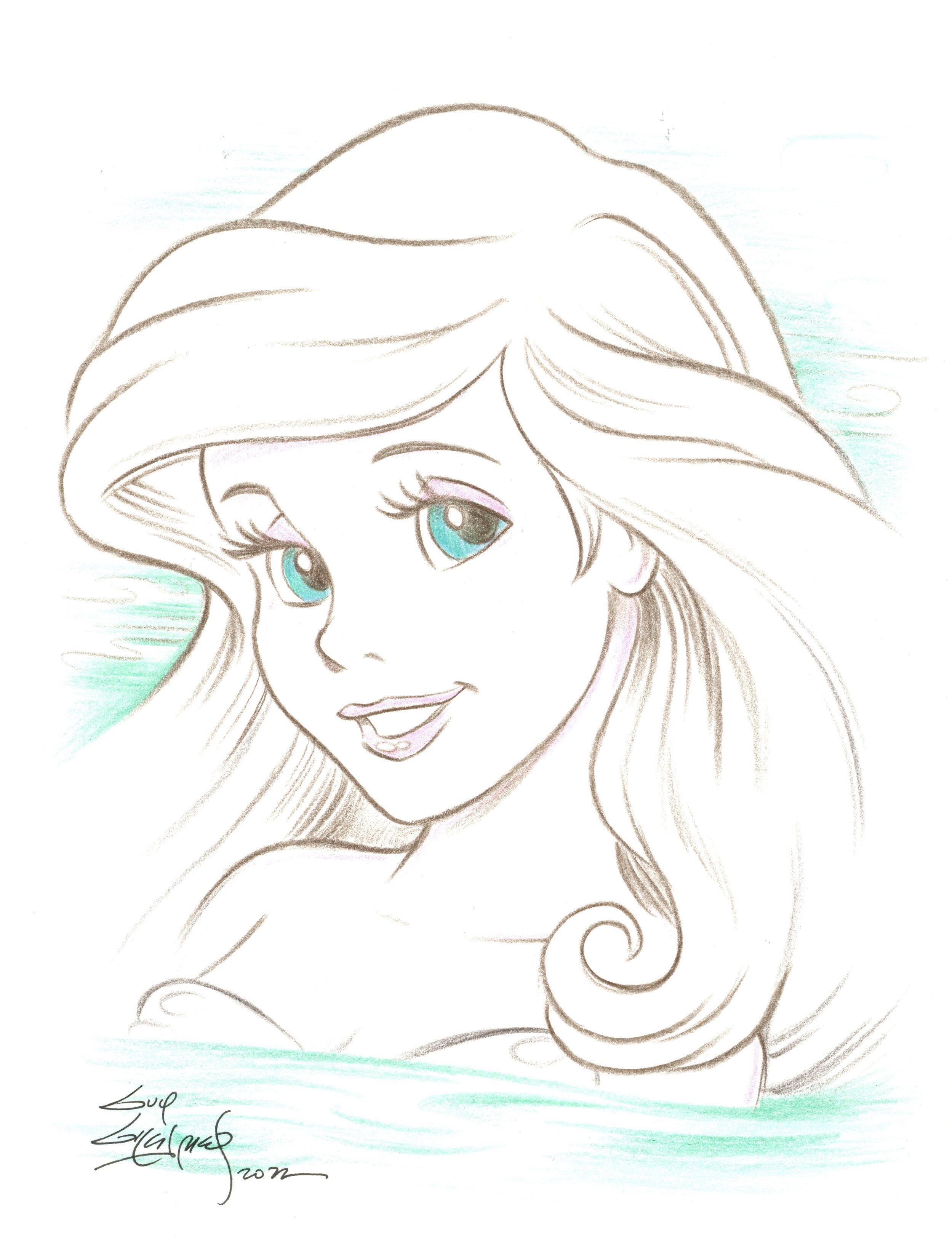 Learn How to Draw Ariel as Human from The Little Mermaid (The Little Mermaid)  Step by Step : Drawing Tutorials