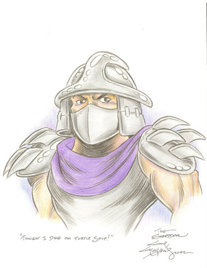 TMNT Shredder Original Art 8.5x11 Sketch - Created by Guy Gilchrist