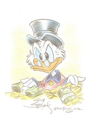 Scrooge McDuck Original Art 8.5x11 Sketch - Created by Guy Gilchrist