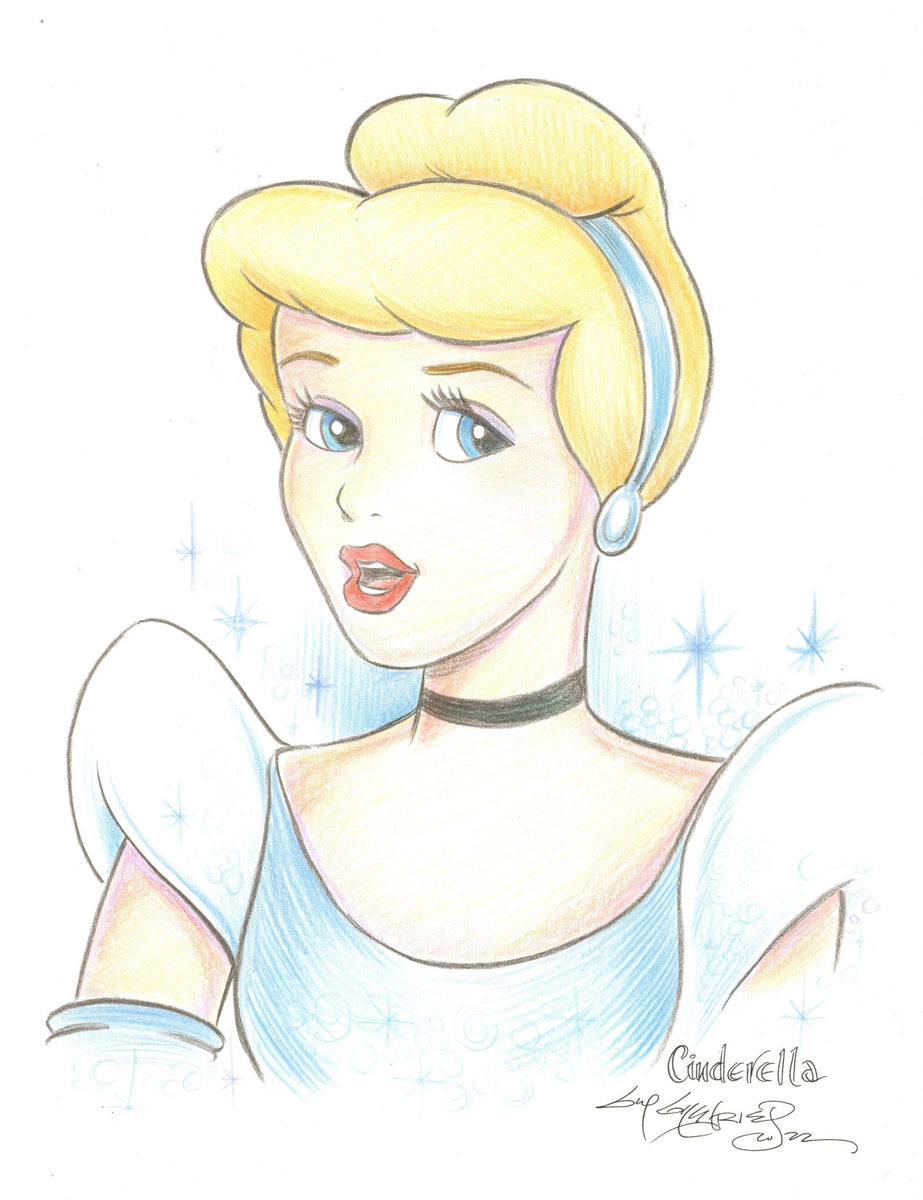 Disney's Cinderella Original Art 8.5x11 Sketch - Created by Guy Gilchr ...