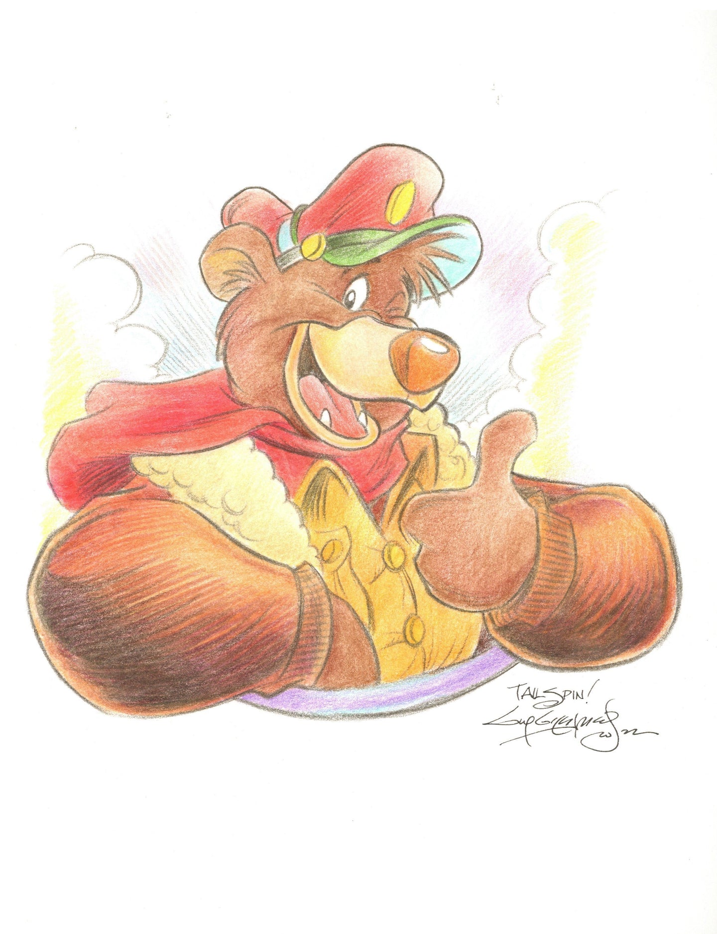 Tailspin Baloo Original Art 8.5x11 Sketch - Created by Guy Gilchrist