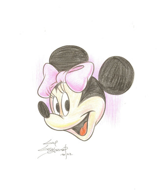 Disney's Minnie Mouse Original Art 8x8 Sketch - Created by Guy Gilchrist
