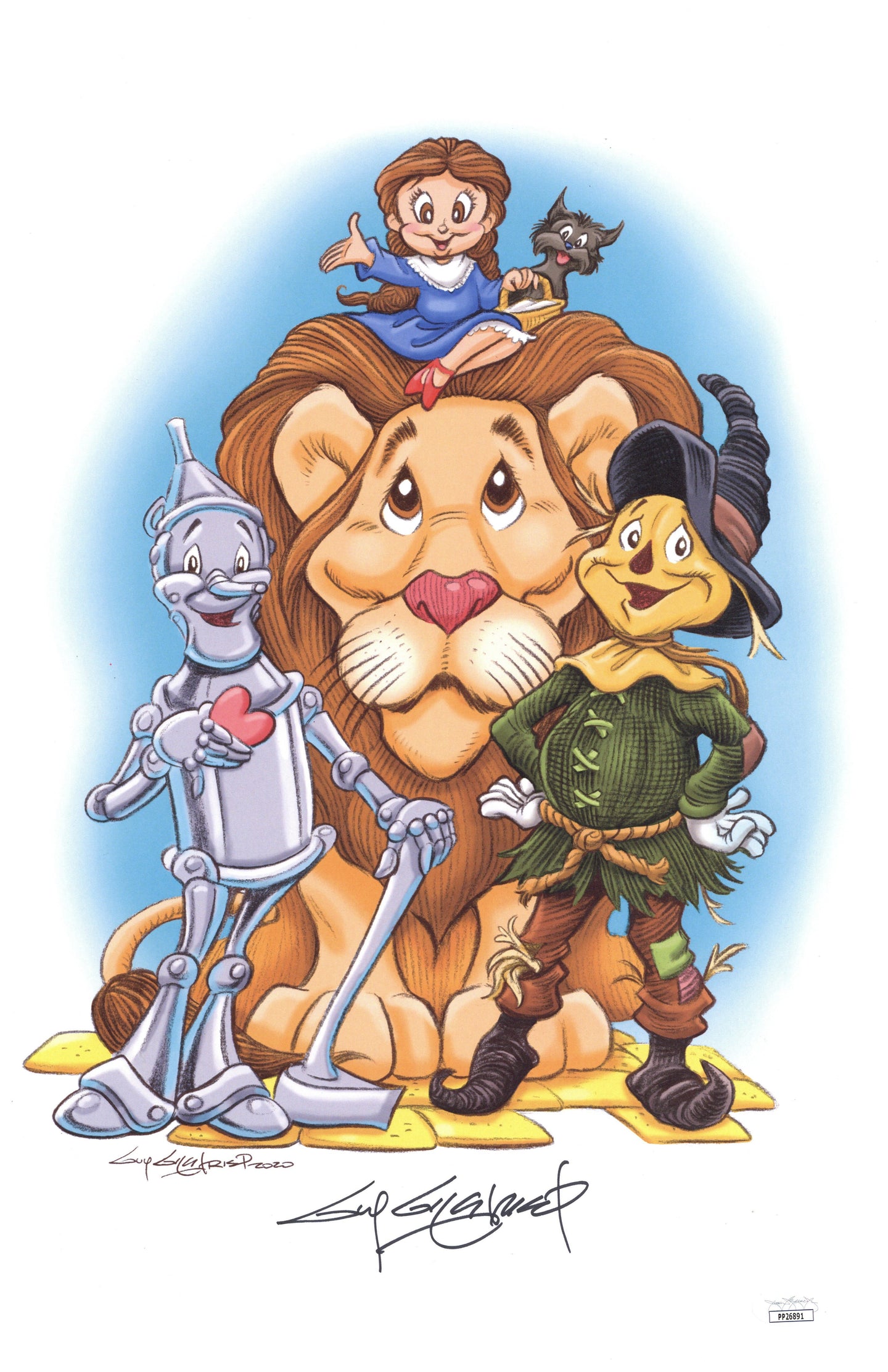 Wizard of Oz 11x17 Art Print - Created by & Signed by Guy Gilchrist - Includes JSA COA