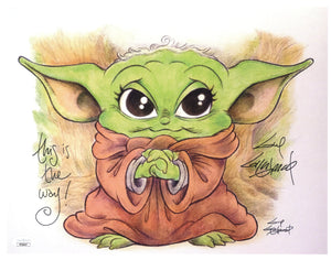 Baby Yoda 11x14 Art Print - Created by & Signed by Guy Gilchrist - Includes JSA COA